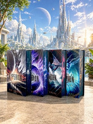  BROKEN BINDING THE HYPERION CANTOS (*1st/1st) Dan Simmons 4 Book Set Sprayed 