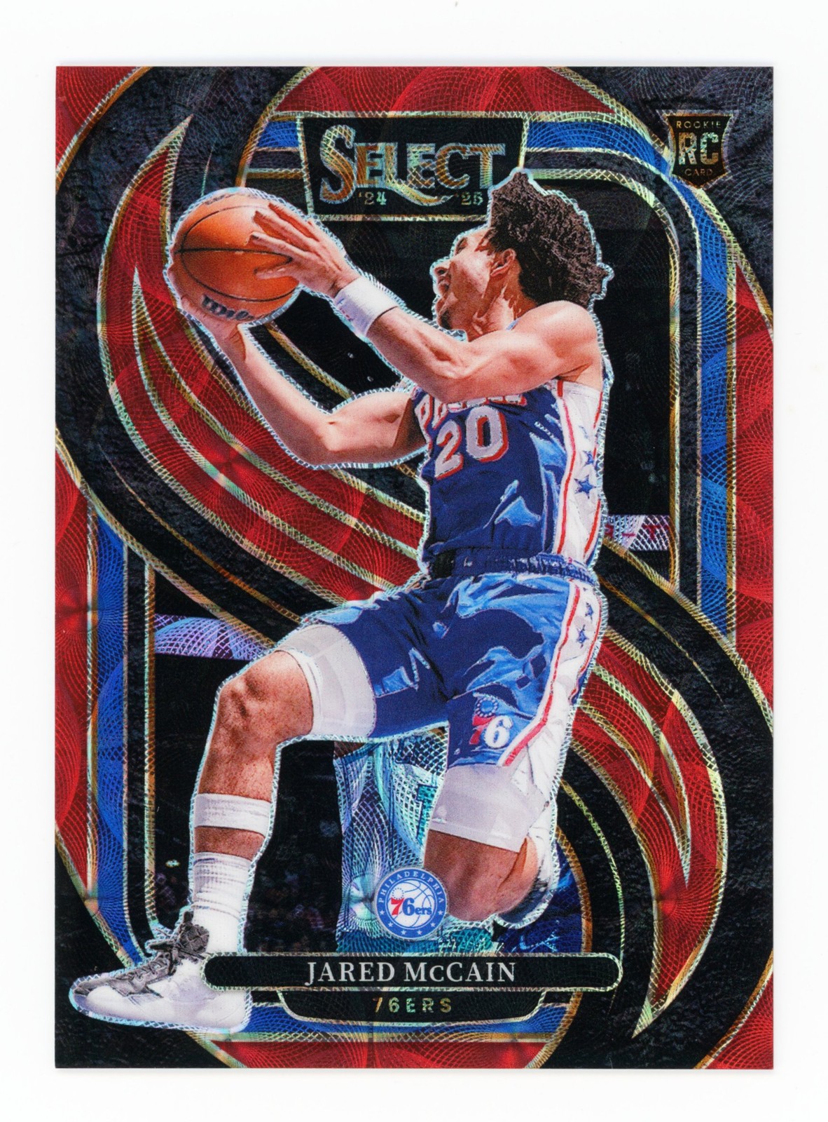 2024 Panini Select Jared McCain Premier Red Scope Prizm /249 #184 RC 76ers
