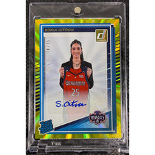 Sonia Citron 2025 Wnba Donruss Rated Rookie Yellow Laser Autograph /15 #87 Wash
