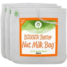 Pro Quality Nut Milk Bag - 3 XL12"X12" Bags - Commercial Grade Reusable All P...
