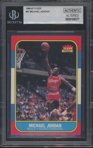 1986 Fleer Basketball #57 Michael Jordan RC Rookie BGS Authentic Altered