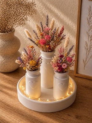 Dekoschale mit Vasen, Nordic, Scandi, Raydin, weiß, elegant, Wohnzimmer Deko