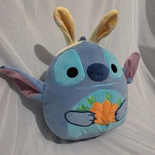 Squishmallows 8 Inch Disney Easter Stitch With Bunny Ears Holding Carrots NEW