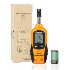 Preciva Psicrómetro Digital Termo-Higrómetro, Medidor LCD de Temperatura y Humed