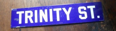Vintage San Francisco Street Sign Porcelain 1940s TRINITY ST.