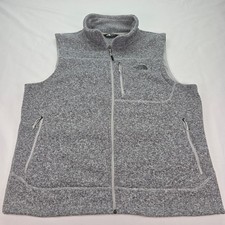 The North Face Gordon Lyons Fleece Vest Mens XL Gray Heather Full Zip Sweater