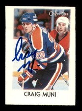 Craig Muni Signed 1987-88 O-Pee-Chee Minis RC 30 Edmonton Oilers