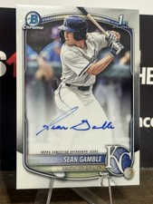 2025 1st Bowman Draft Sean Gamble * Chrome Auto * Rookie On Card Royals