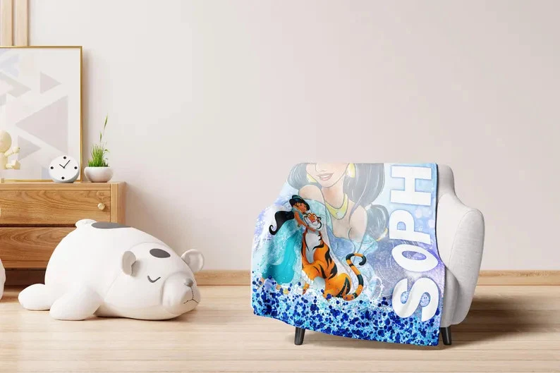 Disney Jasmine Big Portrait Art Customize Fleece Blanket