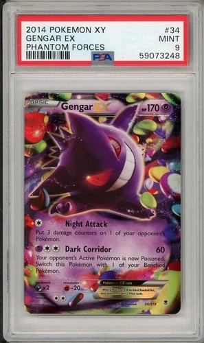 2014 Pokemon XY Phantom Forces Gengar EX #34 PSA 9