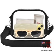 Clear Purse for Stadium Events -Clear Bag Stadium Approved Small Medium Black