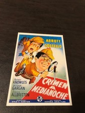 UNPOSTED  MOVIE 4 X 6 POSTCARD - BUD ABBOTT & LOU COSTELLO - CRIMEN A MEDIANOCHE