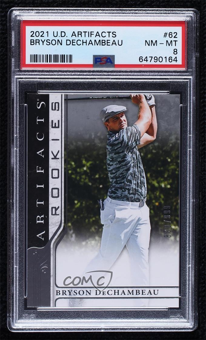 2021 Upper Deck Artifacts Rookies 860/999 Bryson DeChambeau #62 PSA 8 0ds5