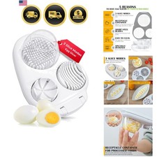 Egg Slicer for Hard Boiled Eggs - 3 Slice Modes Egg Cutter, Heavy Duty, Stain...