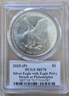 2025 (P) $1 1 oz Silver Eagle w/ Eagle Privy PCGS Ultra Breaks MS70