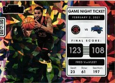 2021-22 Panini Contenders #10 Fred VanVleet Game Night Ticket Green Ice