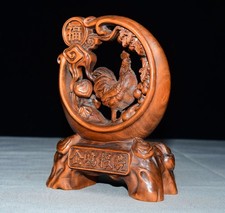 Exquisite Small Leaf Boxwood Golden Chicken Morning Ornament