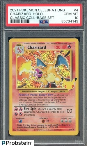2021 Pokemon Celebrations Classic Base Set #4 Charizard Holo PSA 10 GEM MINT
