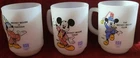 Three vintage Anchor Hocking milk glass Pepsi/Disney Mickey Mouse coffee mugs