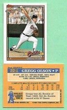 1991 Topps Cracker Jack Series 2 Mini Gregg Olson #22 Baltimore Orioles👍