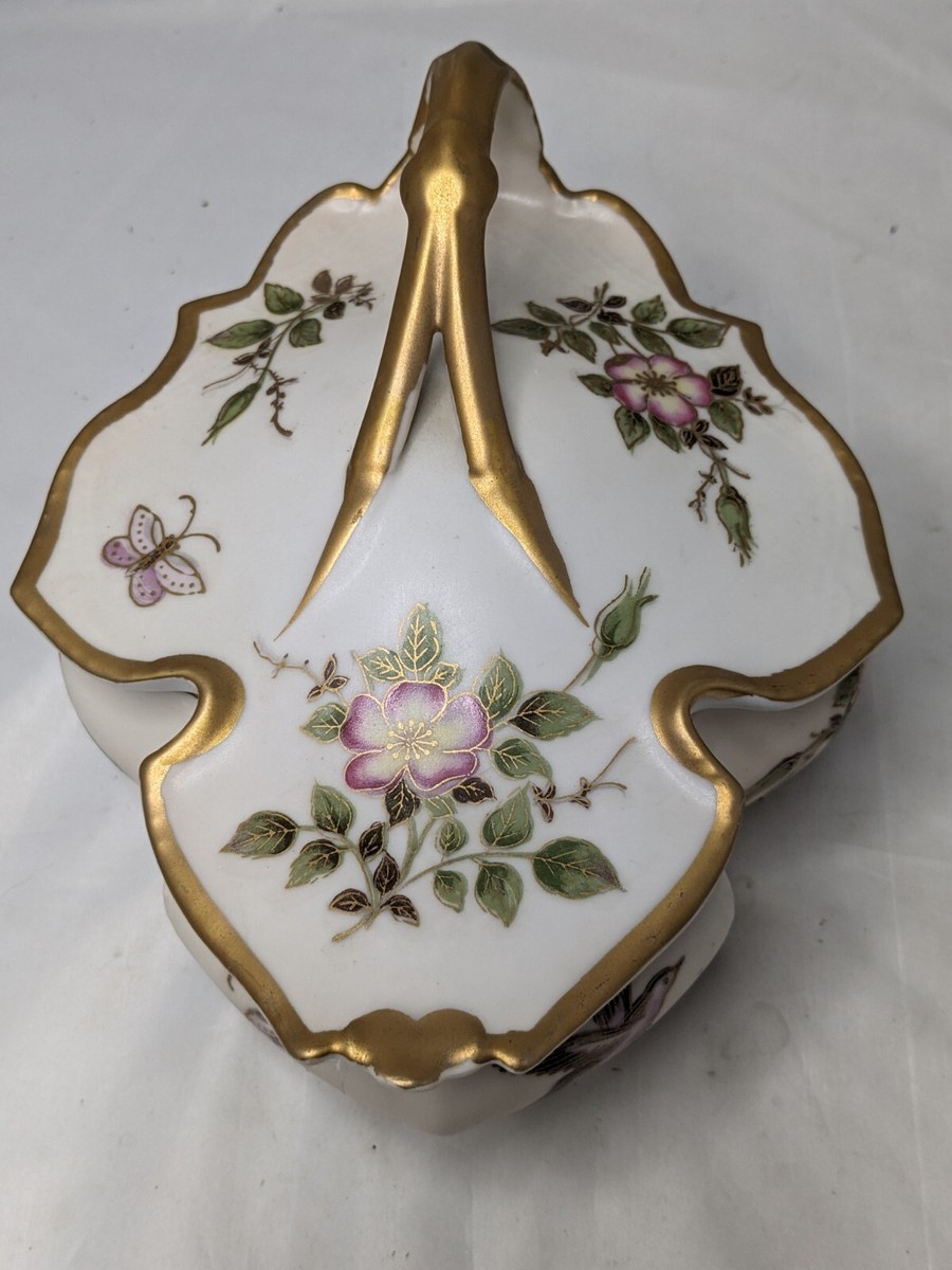 Vintage Ardalt Lenwile Japan 7045 Leaf Shape Lidded Trinket or