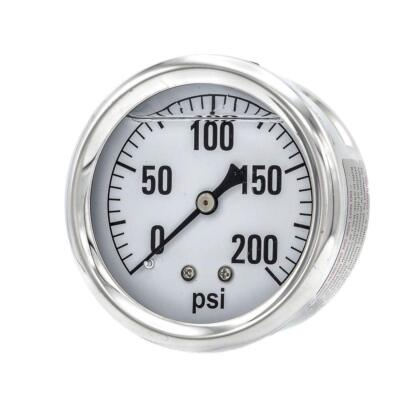 #ad AG 202L 254G Pressure Gauge 2.5quot; Dial 0 200 PSI 1 4quot; NPT Center Back Mount $37.26
