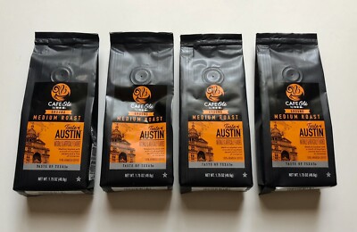 HEB (4) 1.75oz Taste Of Austin CAFE Ole  by H-E-B Coffee Grounds Medium Roast TX