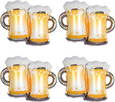 New Beer Cup Set of 4, Beer Party Decorations - Balloons for Beer Festival Birth