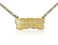 Personalize 18k Gold Plated any Name Plate Engraving Necklace US SELLER