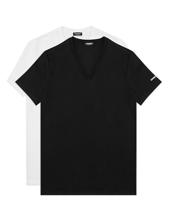 Dsquared2 t-shirt men DCX240070010 White v-neckline tee-shirt
