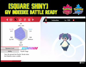 Shiny Indeedee Pokemon Sword And Shield Perfect Iv Fast