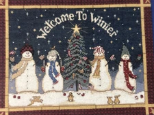 Candamar Designs Snowmen Welcome To Winter Counted Cross Stitch Kit VTG 2002