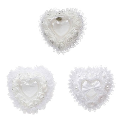 Lace Bearer Pillow Flower Box Heart Shape Cushion Holder