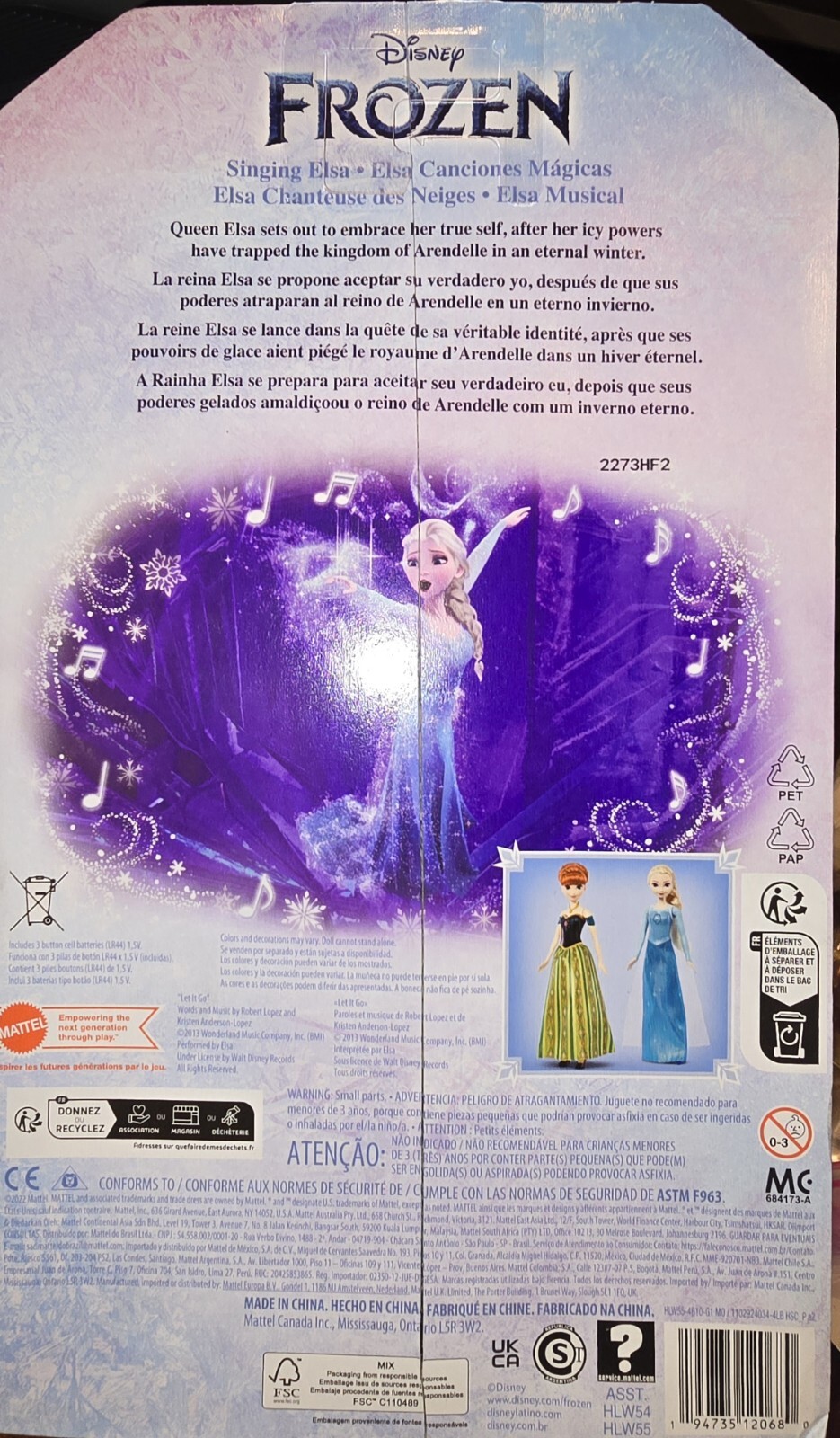 Disney Frozen Singing Elsa Doll Signature Clothing Sings Let It Go Sealed Pack