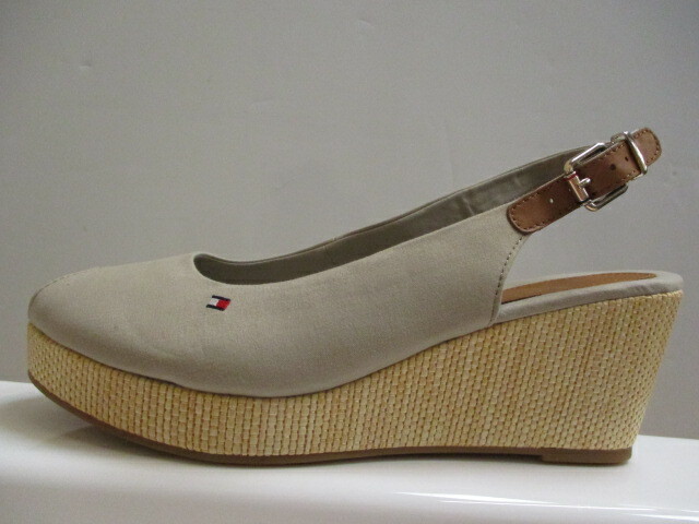 TOMMY HILFIGER Elena 11D sandals wedge FABRIC LEATHER MIDNIGHT COGNAC FW56820639 eu39 ** To view 