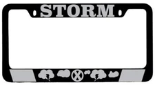Storm Black METAL License Plate Frame Auto Marvel