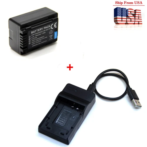 A Battery / Charger For Panasonic HC-VX870 HC-VX870M HC-VX878 HC-VX980 HC-VX981