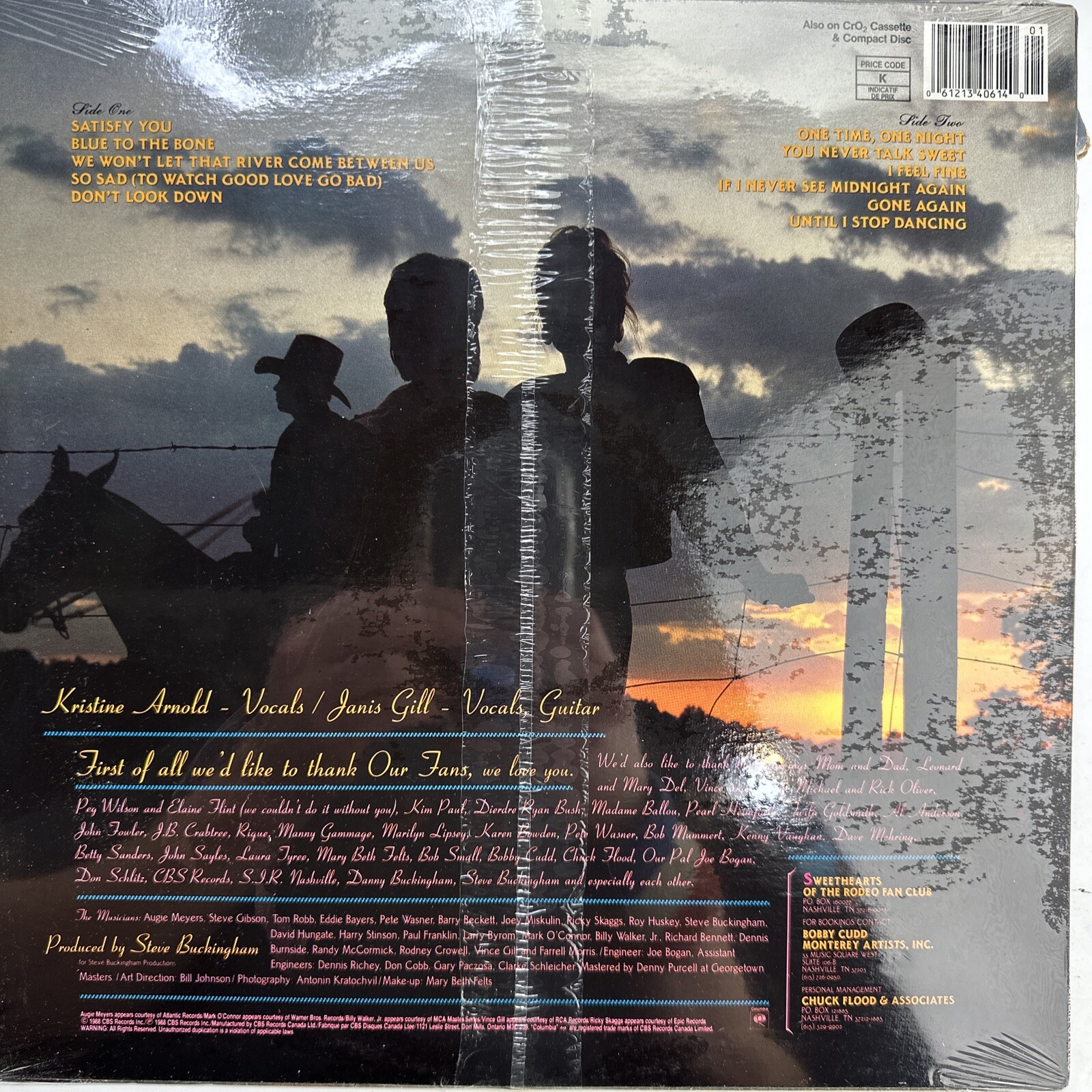 SWEETHEARTS OF THE RODEO ONE TIME ONE NIGHT ( CBS RECORDS CANADA ) for