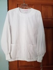 Cherokee Medical Lab Coat Size XS White Lapel Button Up Long Sleeve