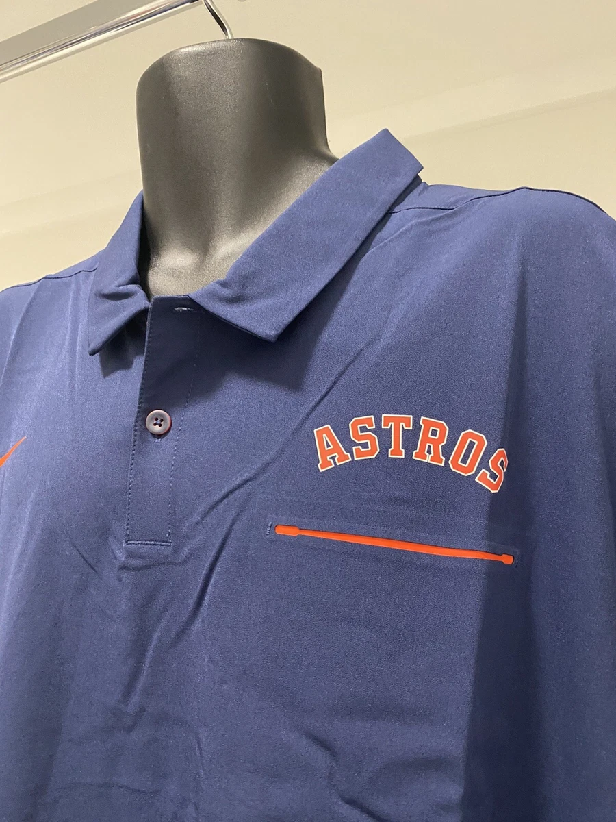 $85 Nike Houston Astros Authentic Collections Mens Dri-Fit Blue Polo Size  3XL