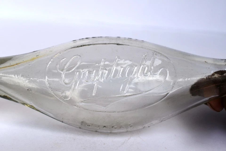 Vintage Griptight Latte Bottiglia Bambino Nutrimento Doppio Finale Banana Glass - Immagine 3 di 4