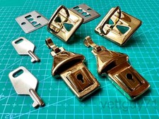 Lot of 2 Sets Tuck Lock Closure Latch Kits with keys, for leather handbag/purse
