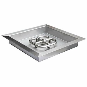 Square Stainless Steel Drop In Fire Pit Burner Ring Pan Assembly