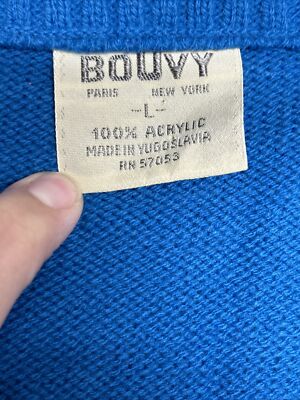 A-3 Bouvy Men's 100% Acrylic Knit Sweater Vest Blue | eBay