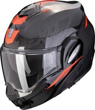 MOTORRADHELM CARBON KLAPPBAR SCORPION EXO TECH EVO CARBON ROVER ROT GR. L