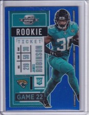 2020 Panini Contenders Optic Blue #97 James Robinson Jaguars ROOKIE CARD 51/99