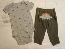 Carters 3 Month Boys Dinosaur Butt Pants Short Sleeve Bodysuit Outfit NWT Cotton