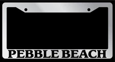 Chrome METAL License Plate Frame PEBBLE BEACH Auto Accessory 2500