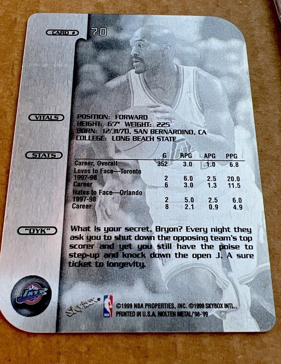 1998-99 Skybox Molten Metal Xplosion Bryon Russell #70 LA Lakers 
