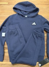 Adidas Boy's Small Logo Hoodie and Joggers Set. Navy Blue. Size Small 8 